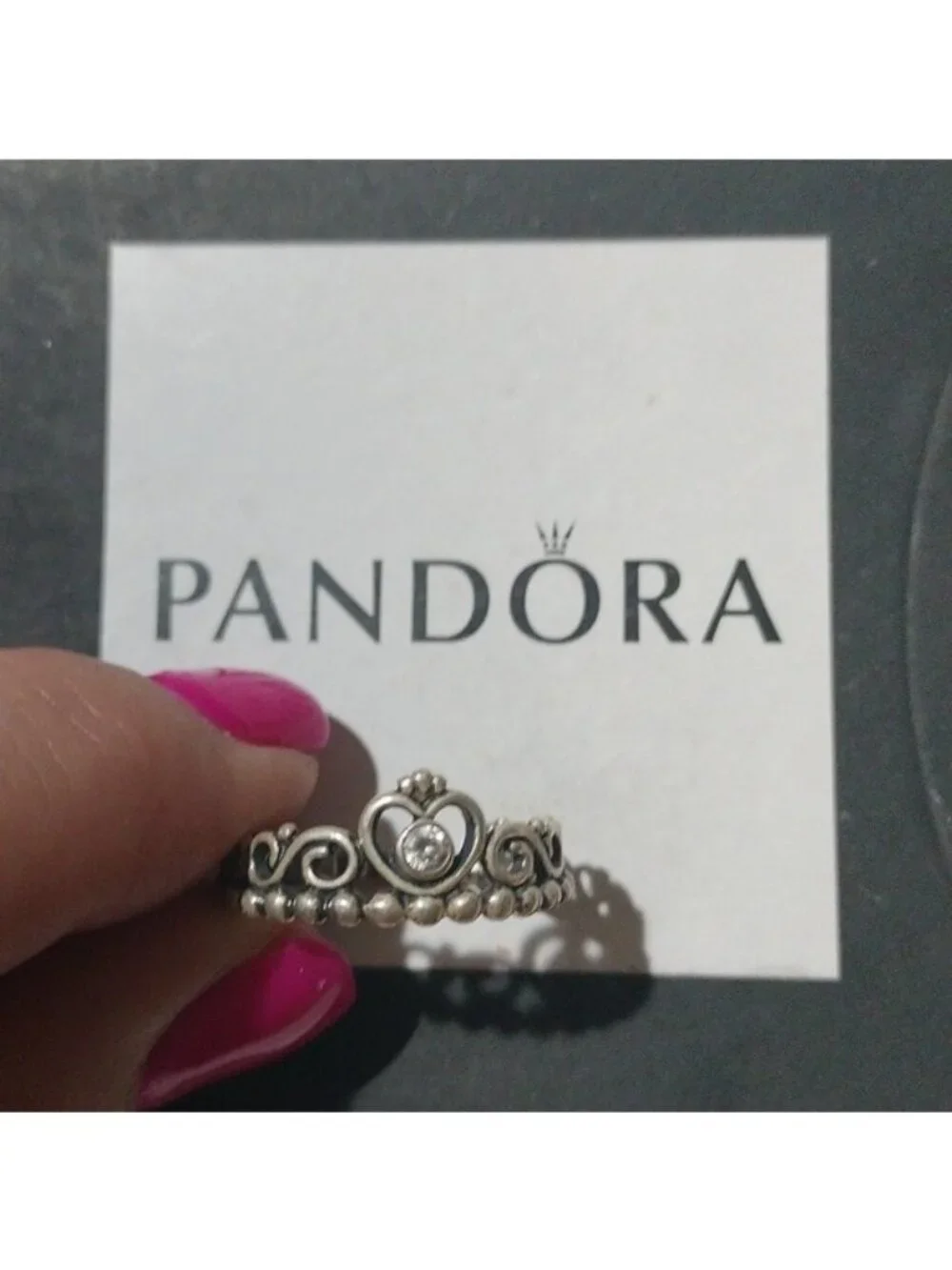 Pandora Sterling Silver My Princess Tiara Crown Ring, 190880cz, Size 56